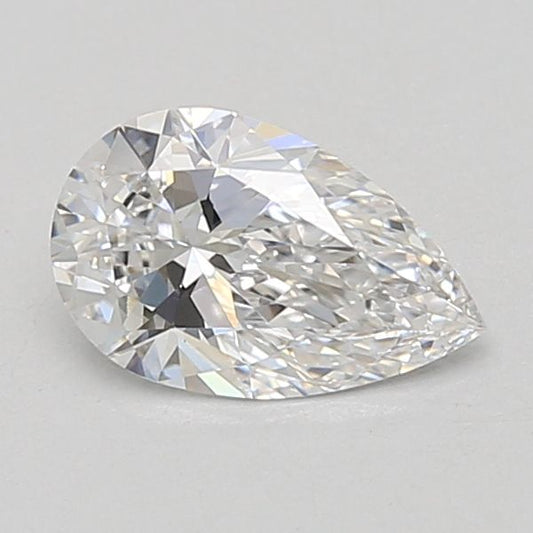 Diamant cultivat în laborator, tip pear/pară, 0.9ct, D VVS2 EX EX Fără (CVD)