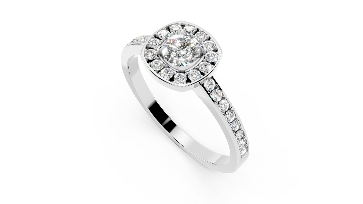square halo diamond ring