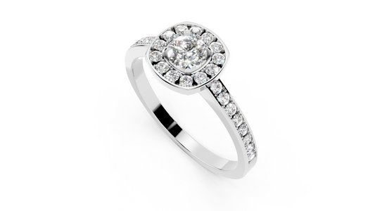 square halo diamond ring