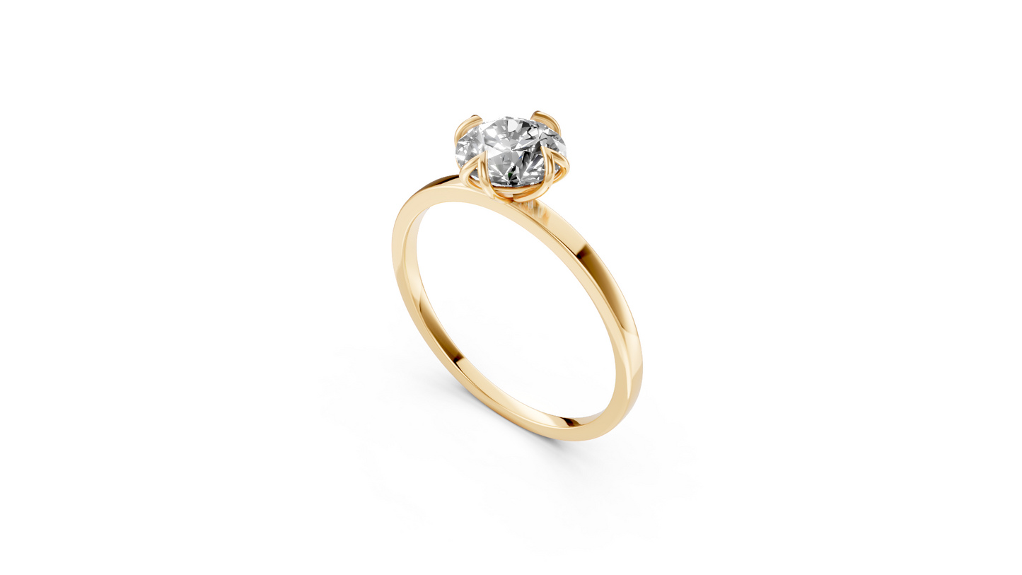 1 ct Diamond Petal Gold Ring