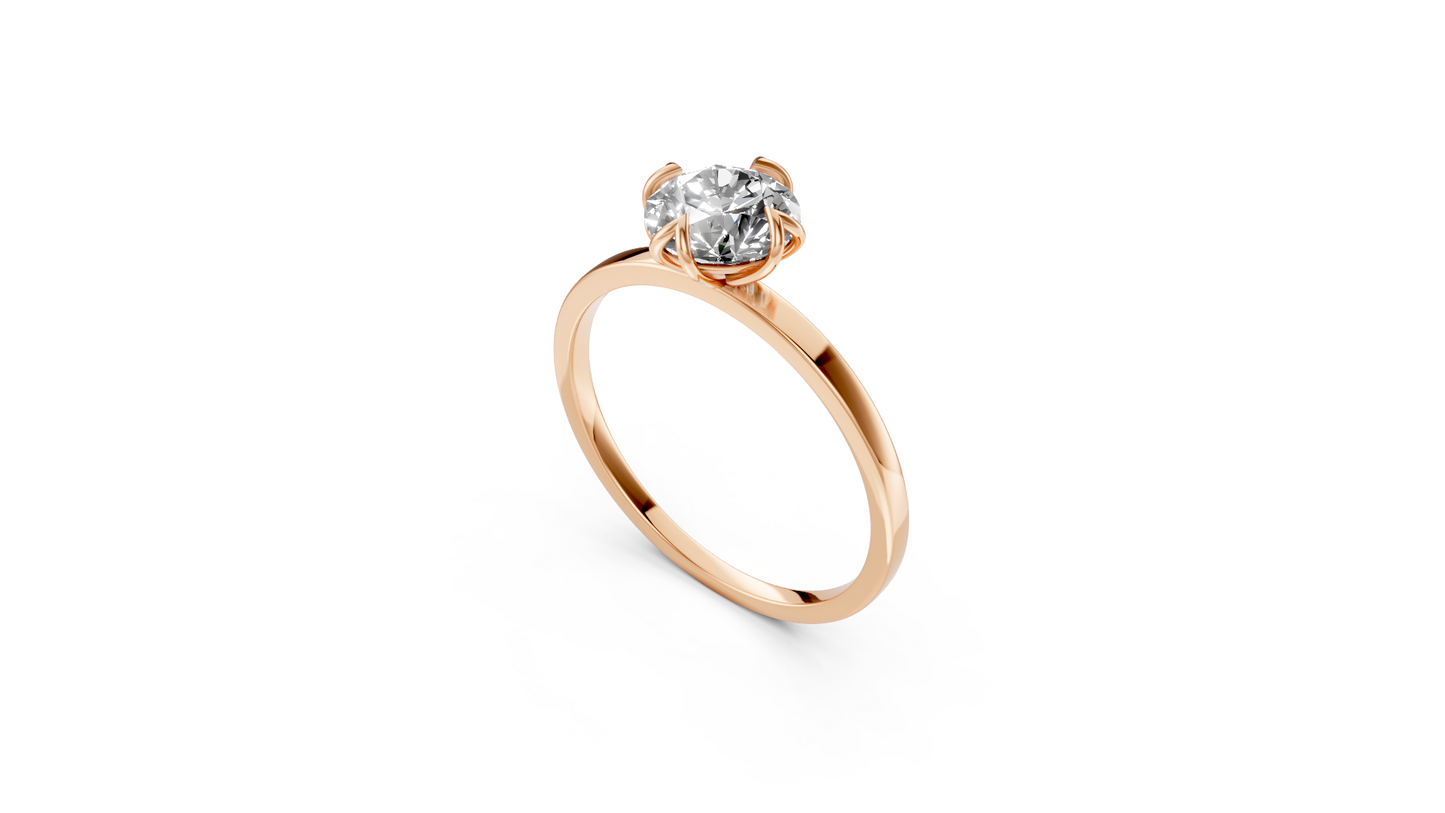 1 ct Diamond Petal Gold Ring