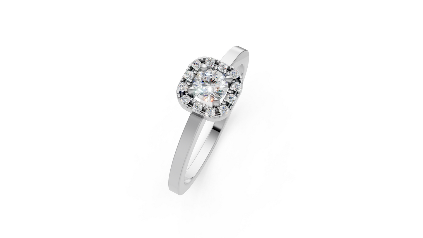 0.268 Natural Diamonds Halo Engagement Ring