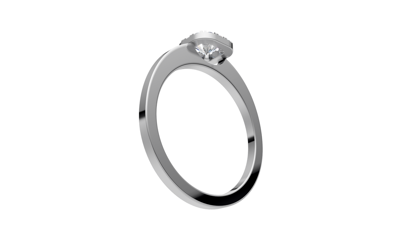 0.268 Natural Diamonds Halo Engagement Ring