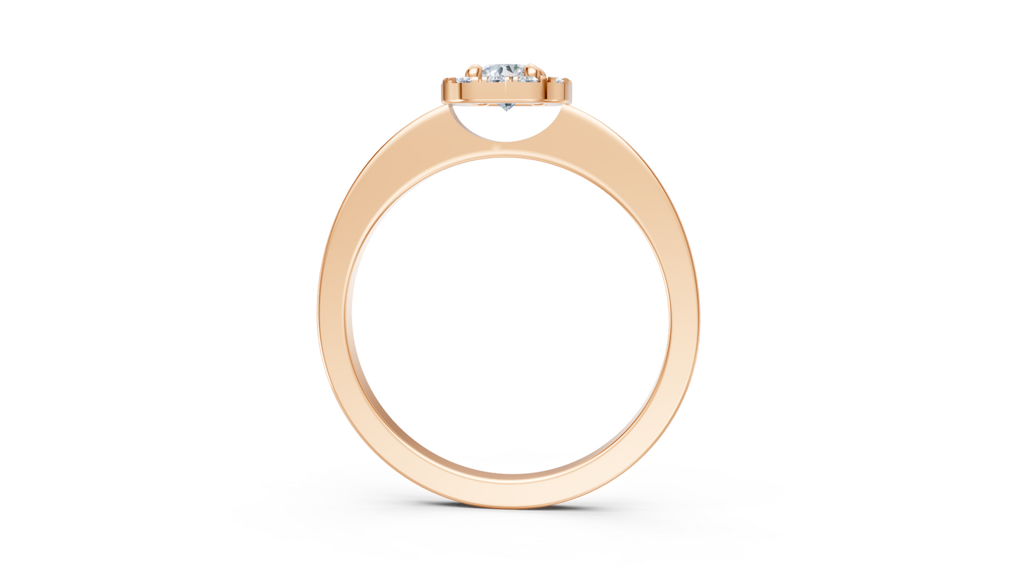 0.268 Natural Diamonds Halo Engagement Ring