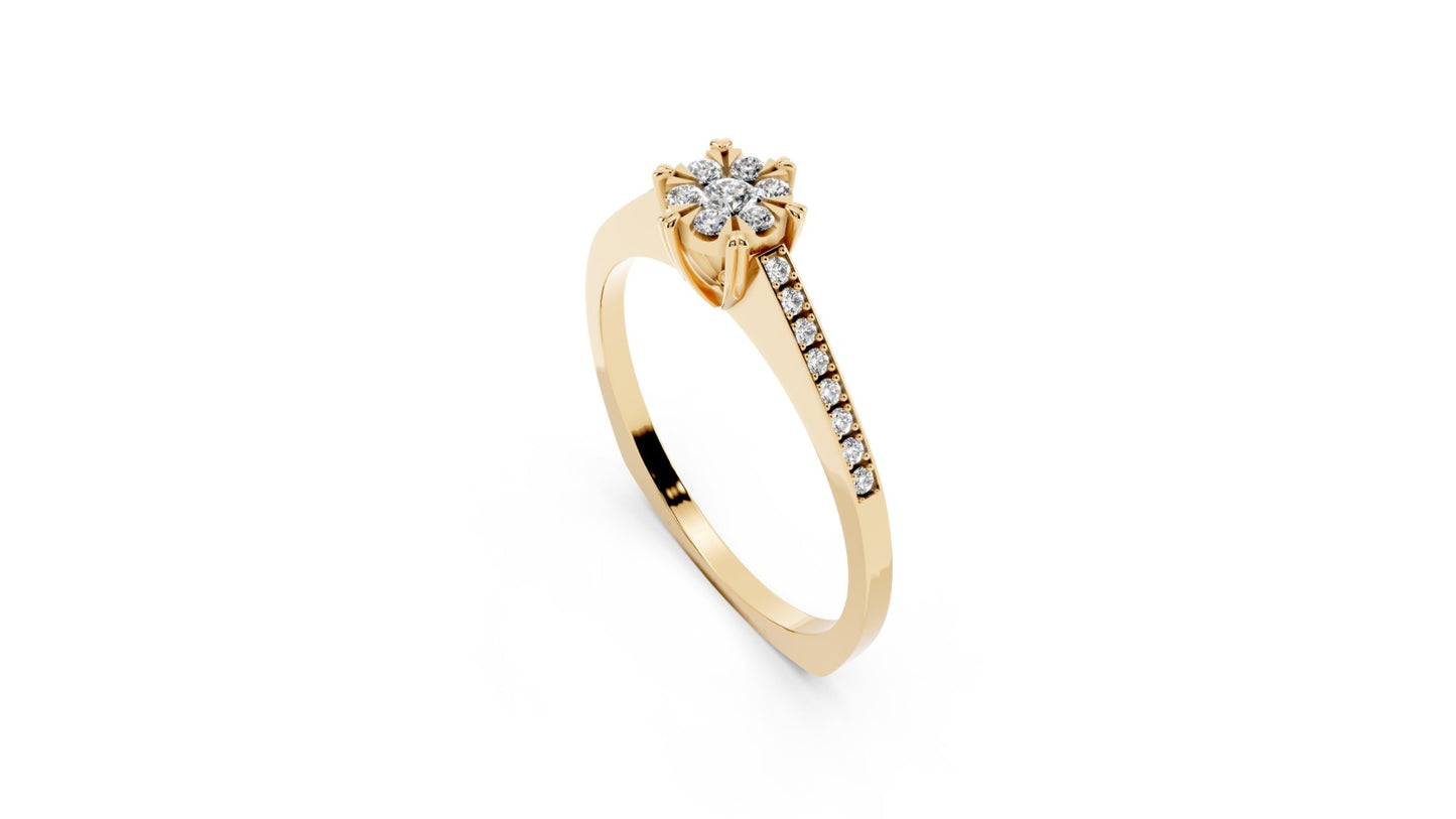 0.172 ct Diamond Cluster Engagement Ring