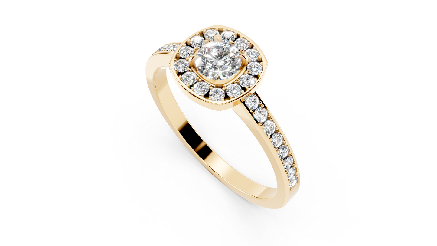square halo diamond ring
