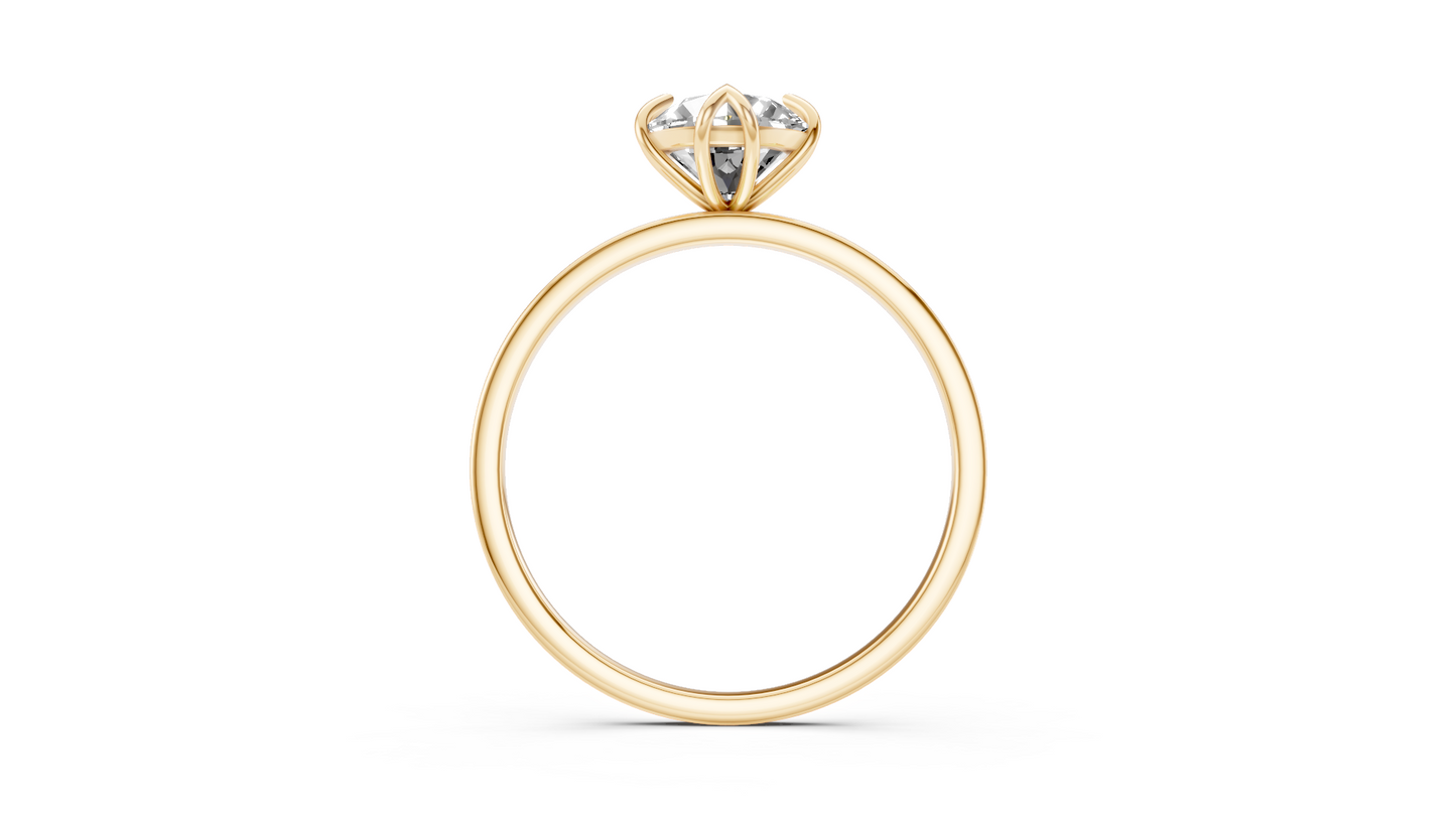 1 ct Diamond Petal Gold Ring