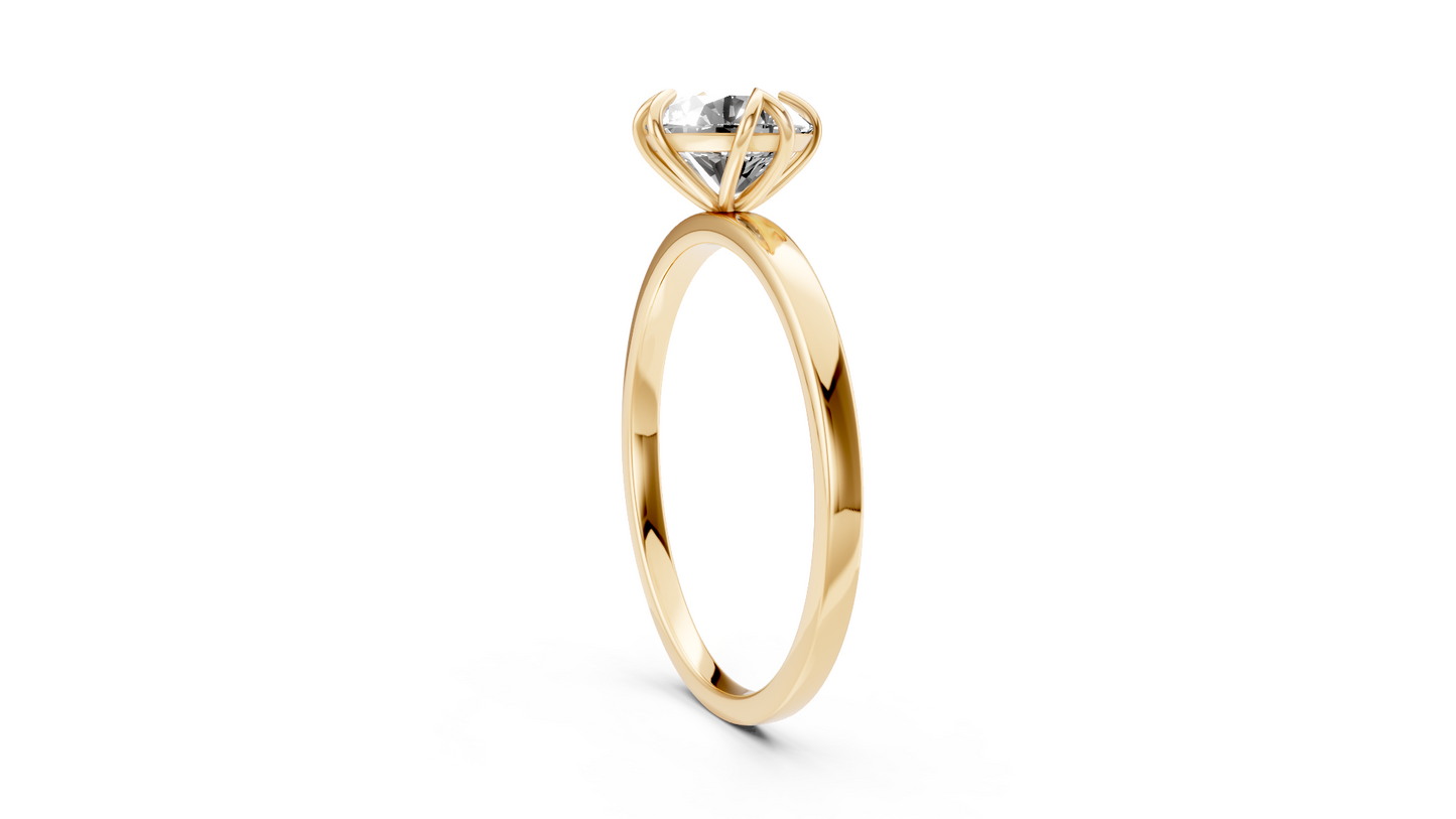 1 ct Diamond Petal Gold Ring