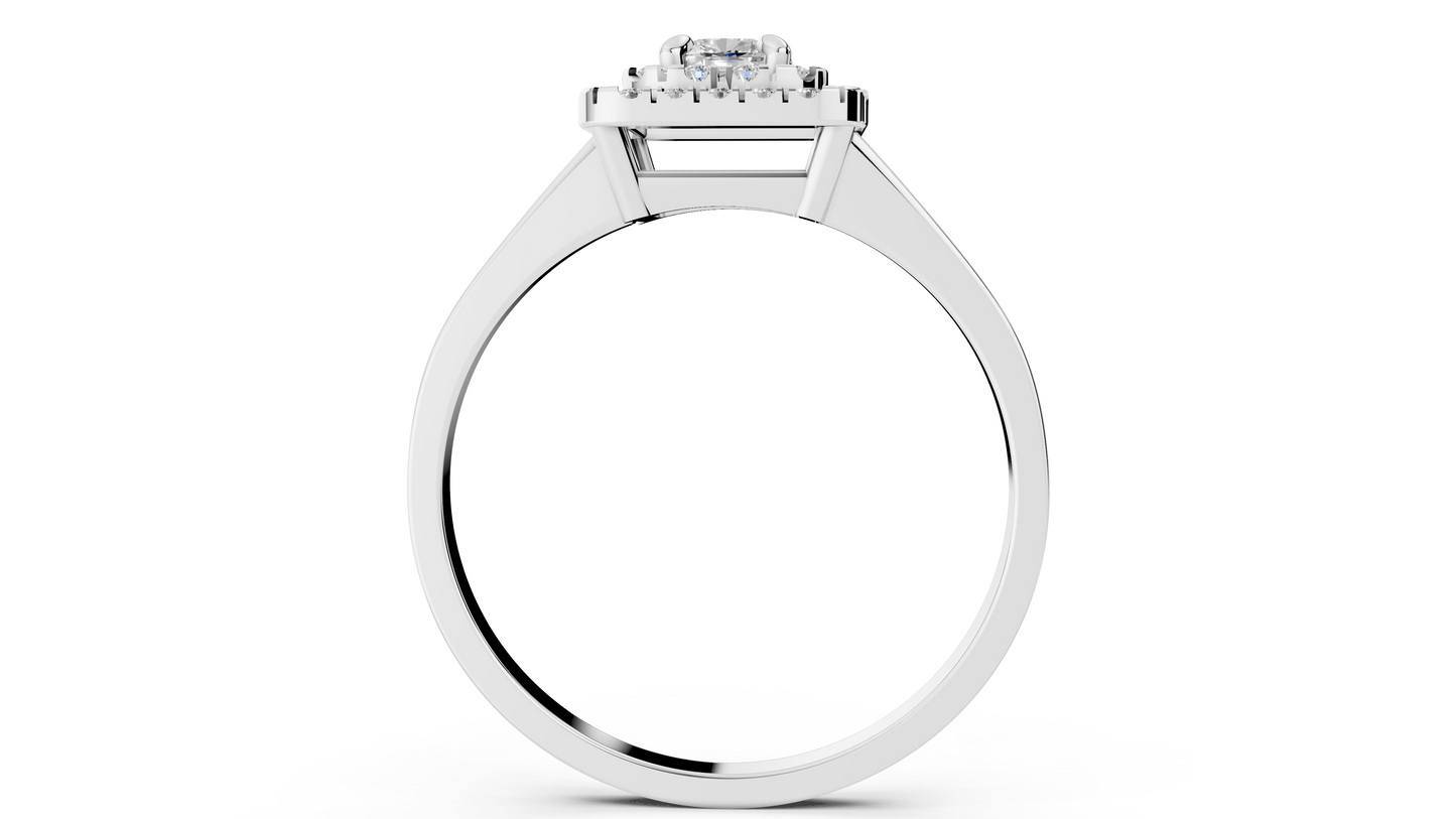 0.34 ct Lab grown Diamond Stacked Square Halo Ring