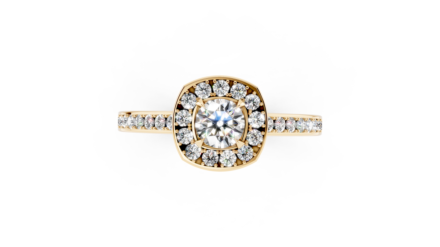 square halo diamond ring