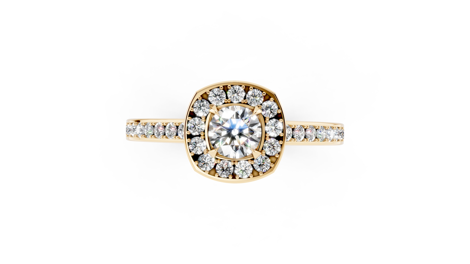 square halo diamond ring