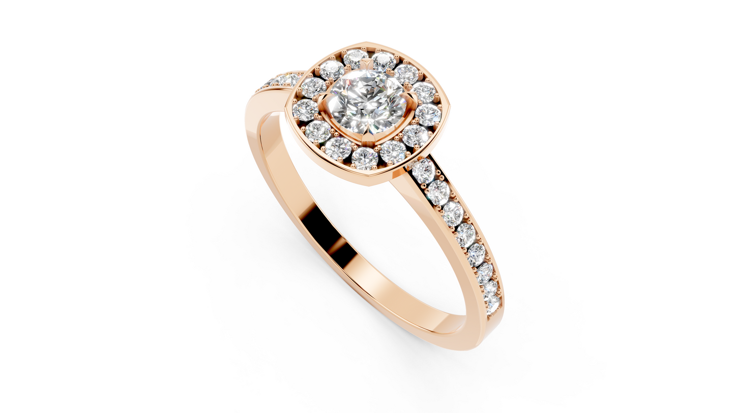 square halo diamond ring