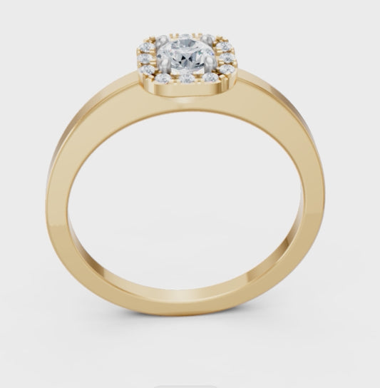 0.268 Natural Diamonds Halo Engagement Ring
