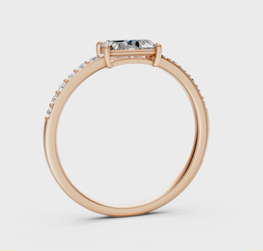 0.42 ct Baguette Diamond Engagement Ring