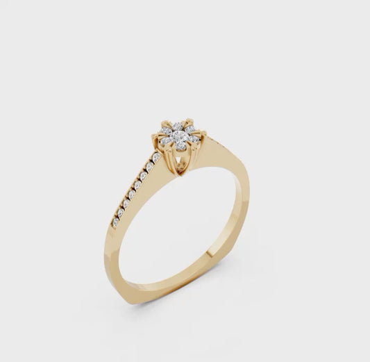 0.172 ct Diamond Cluster Engagement Ring