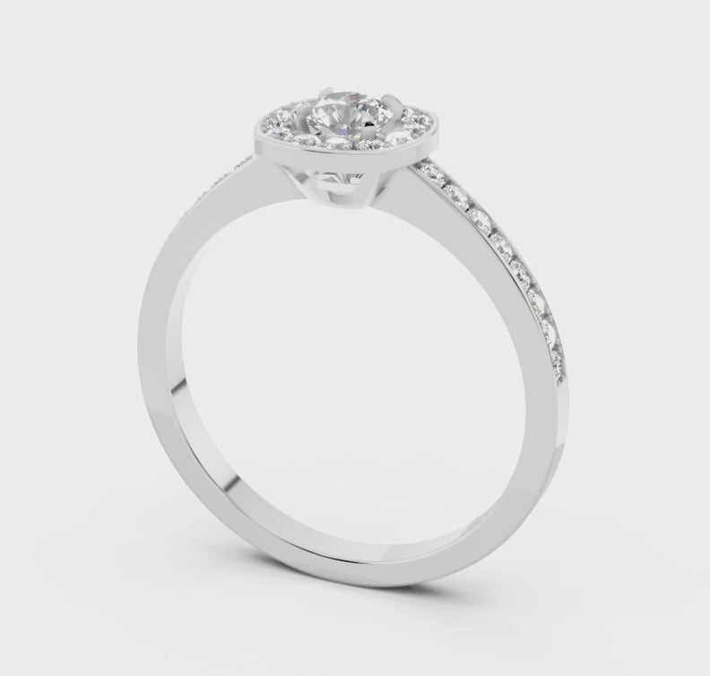 square halo diamond ring