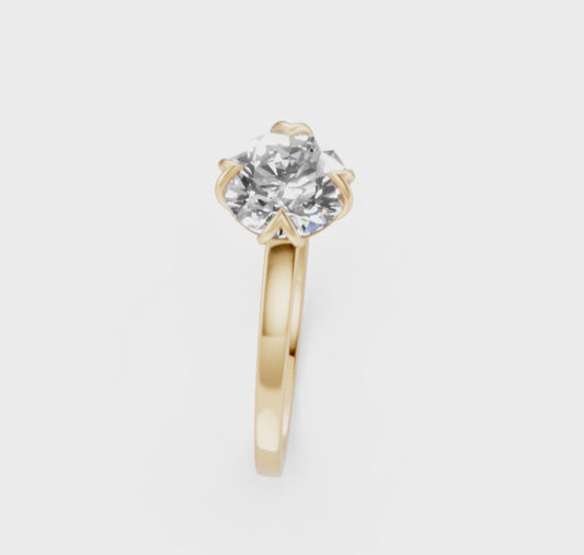 1 ct Diamond Petal Gold Ring